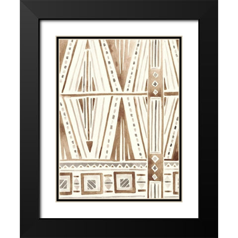 Tribal Impressions IV Black Modern Wood Framed Art Print with Double Matting by Vess, June Erica