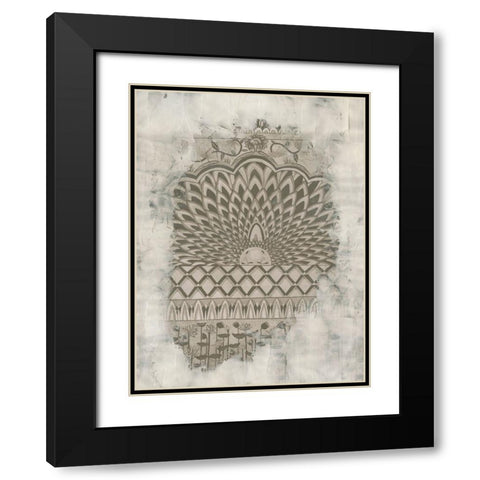 Non-Embellished Aged Indian Mural Black Modern Wood Framed Art Print with Double Matting by McCavitt, Naomi