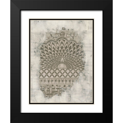 Non-Embellished Aged Indian Mural Black Modern Wood Framed Art Print with Double Matting by McCavitt, Naomi