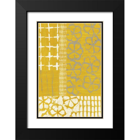 Golden Blockprint II Black Modern Wood Framed Art Print with Double Matting by Zarris, Chariklia