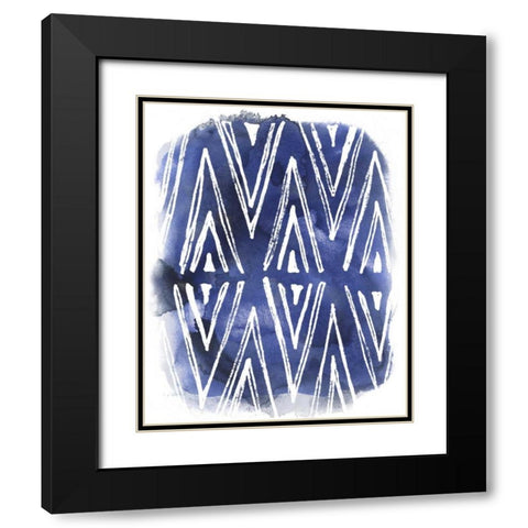 Indigo Batik Vignette II Black Modern Wood Framed Art Print with Double Matting by Vess, June Erica