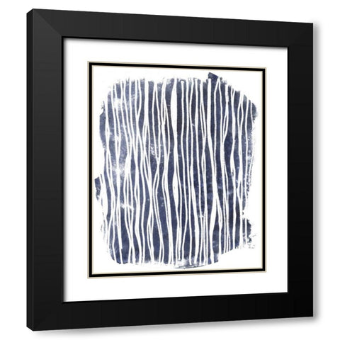Indigo Batik Vignette III Black Modern Wood Framed Art Print with Double Matting by Vess, June Erica
