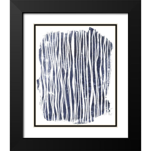 Indigo Batik Vignette III Black Modern Wood Framed Art Print with Double Matting by Vess, June Erica