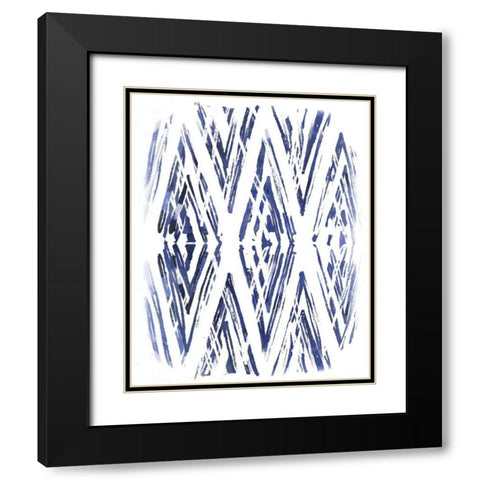 Indigo Batik Vignette VI Black Modern Wood Framed Art Print with Double Matting by Vess, June Erica