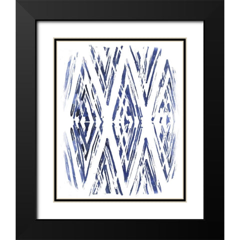 Indigo Batik Vignette VI Black Modern Wood Framed Art Print with Double Matting by Vess, June Erica