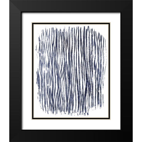 Indigo Batik Vignette VII Black Modern Wood Framed Art Print with Double Matting by Vess, June Erica