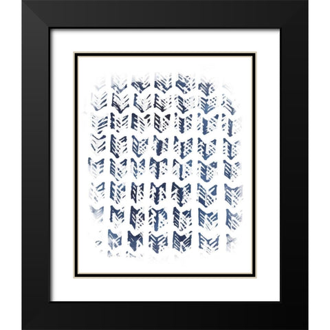 Indigo Batik Vignette VIII Black Modern Wood Framed Art Print with Double Matting by Vess, June Erica