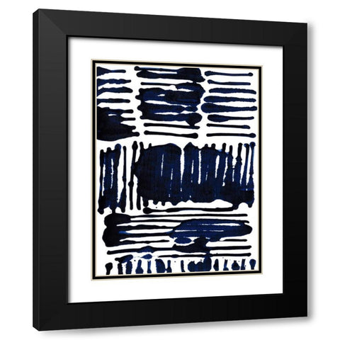 Indigo Stripes I Black Modern Wood Framed Art Print with Double Matting by Fuchs, Jodi