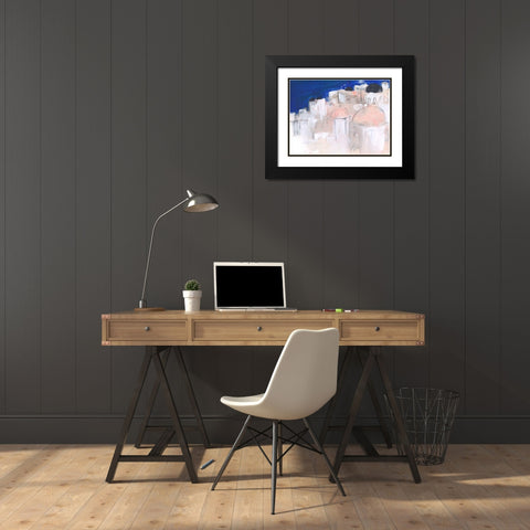Mediterranean Blue II Black Modern Wood Framed Art Print with Double Matting by Parker, Jennifer Paxton