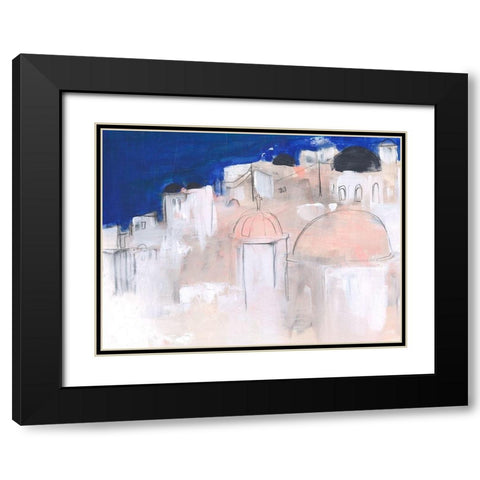 Mediterranean Blue II Black Modern Wood Framed Art Print with Double Matting by Parker, Jennifer Paxton