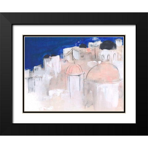 Mediterranean Blue II Black Modern Wood Framed Art Print with Double Matting by Parker, Jennifer Paxton
