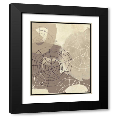 Spiral Gesture II Black Modern Wood Framed Art Print with Double Matting by Vess, June Erica