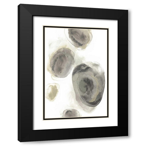 Water Stones II Black Modern Wood Framed Art Print with Double Matting by Vess, June Erica