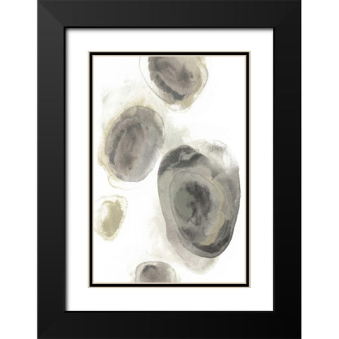 Water Stones II Black Modern Wood Framed Art Print with Double Matting by Vess, June Erica