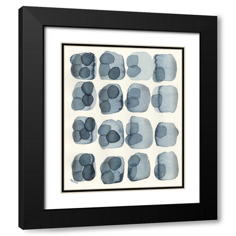 Indigo Four Black Modern Wood Framed Art Print with Double Matting by Galapon, Nikki