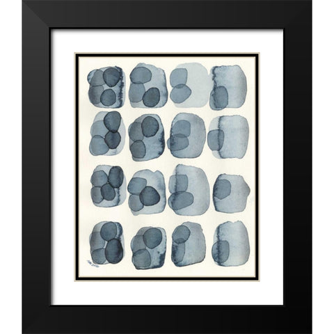 Indigo Four Black Modern Wood Framed Art Print with Double Matting by Galapon, Nikki