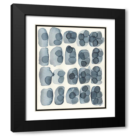 Indigo Five Black Modern Wood Framed Art Print with Double Matting by Galapon, Nikki