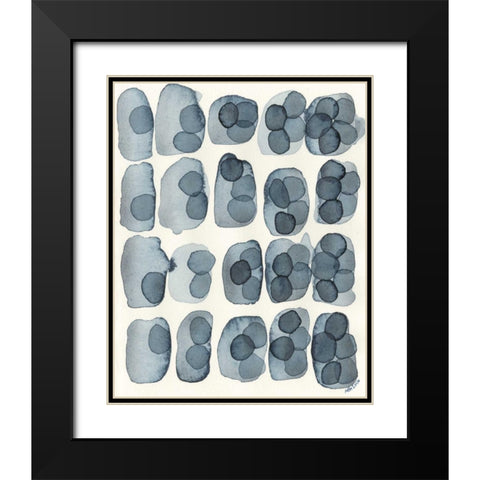 Indigo Five Black Modern Wood Framed Art Print with Double Matting by Galapon, Nikki