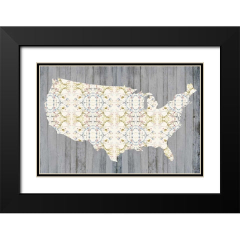 Flower Map II Black Modern Wood Framed Art Print with Double Matting by Goldberger, Jennifer