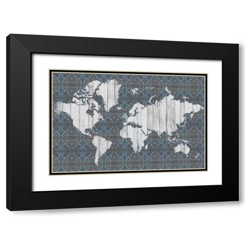 Flower Map V Black Modern Wood Framed Art Print with Double Matting by Goldberger, Jennifer