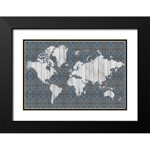 Flower Map V Black Modern Wood Framed Art Print with Double Matting by Goldberger, Jennifer