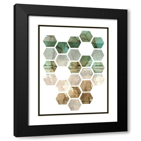 Hexocollage I Black Modern Wood Framed Art Print with Double Matting by Ilosky, Pam