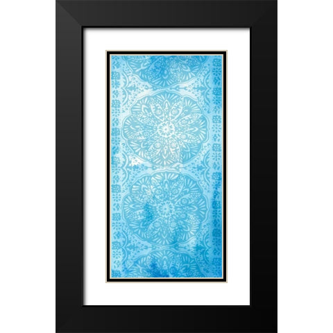 Cobalt Deco Panel I Black Modern Wood Framed Art Print with Double Matting by Zarris, Chariklia