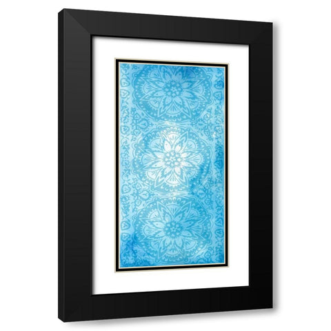Cobalt Deco Panel II Black Modern Wood Framed Art Print with Double Matting by Zarris, Chariklia