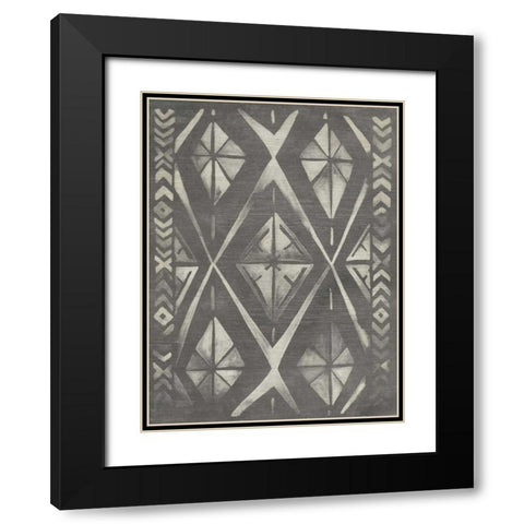 Mudcloth Patterns I Black Modern Wood Framed Art Print with Double Matting by Vess, June Erica