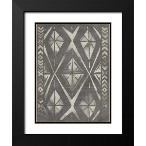Mudcloth Patterns I Black Modern Wood Framed Art Print with Double Matting by Vess, June Erica