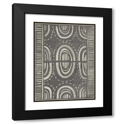 Mudcloth Patterns II Black Modern Wood Framed Art Print with Double Matting by Vess, June Erica