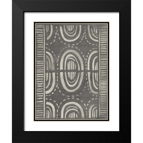 Mudcloth Patterns II Black Modern Wood Framed Art Print with Double Matting by Vess, June Erica