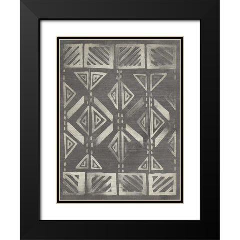 Mudcloth Patterns III Black Modern Wood Framed Art Print with Double Matting by Vess, June Erica