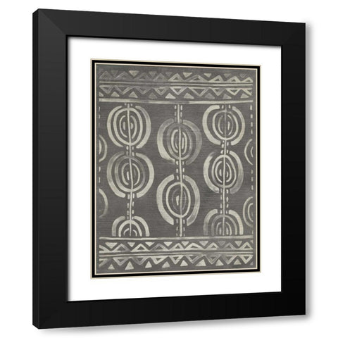 Mudcloth Patterns IV Black Modern Wood Framed Art Print with Double Matting by Vess, June Erica