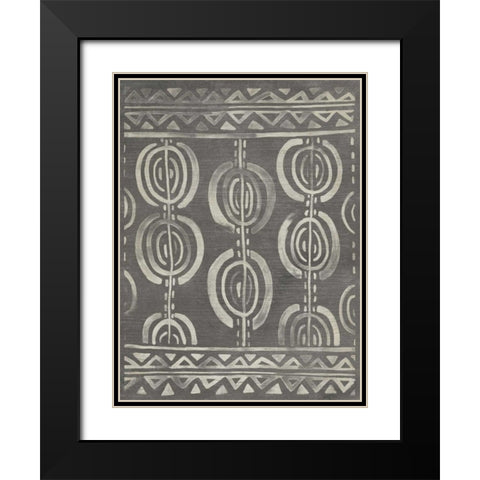 Mudcloth Patterns IV Black Modern Wood Framed Art Print with Double Matting by Vess, June Erica