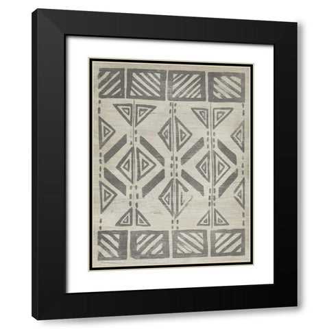 Mudcloth Patterns VII Black Modern Wood Framed Art Print with Double Matting by Vess, June Erica