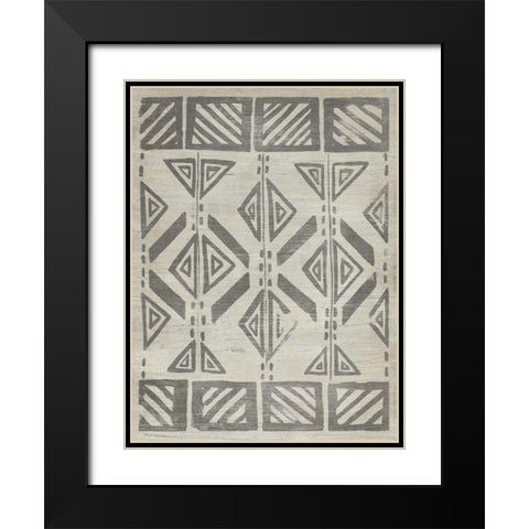 Mudcloth Patterns VII Black Modern Wood Framed Art Print with Double Matting by Vess, June Erica