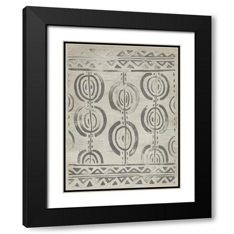 Mudcloth Patterns VIII Black Modern Wood Framed Art Print with Double Matting by Vess, June Erica
