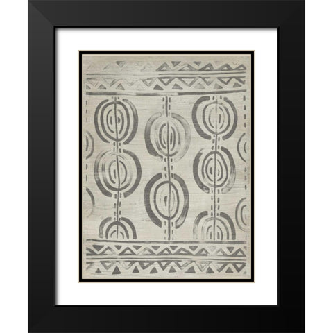 Mudcloth Patterns VIII Black Modern Wood Framed Art Print with Double Matting by Vess, June Erica