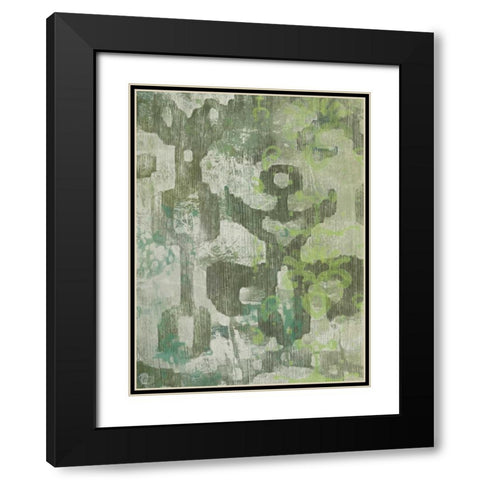 Celadon Ikat II Black Modern Wood Framed Art Print with Double Matting by Zarris, Chariklia