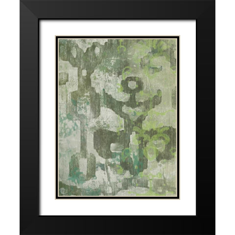 Celadon Ikat II Black Modern Wood Framed Art Print with Double Matting by Zarris, Chariklia