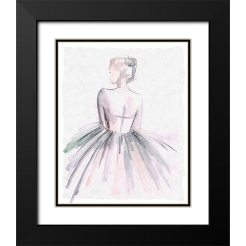 Watercolor Ballerina I Black Modern Wood Framed Art Print with Double Matting by Parker, Jennifer Paxton