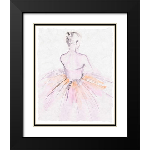 Watercolor Ballerina II Black Modern Wood Framed Art Print with Double Matting by Parker, Jennifer Paxton