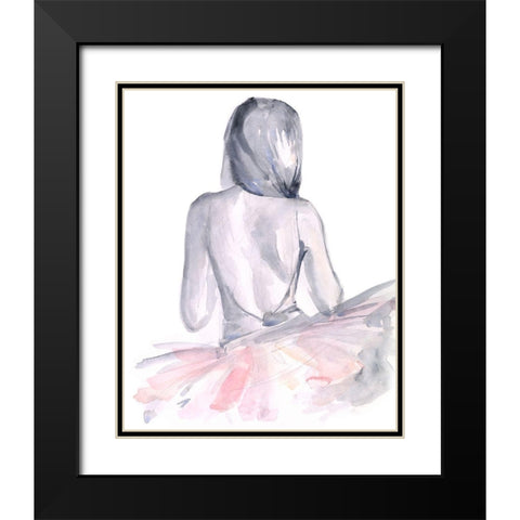 Pale Pink Tulle II Black Modern Wood Framed Art Print with Double Matting by Parker, Jennifer Paxton