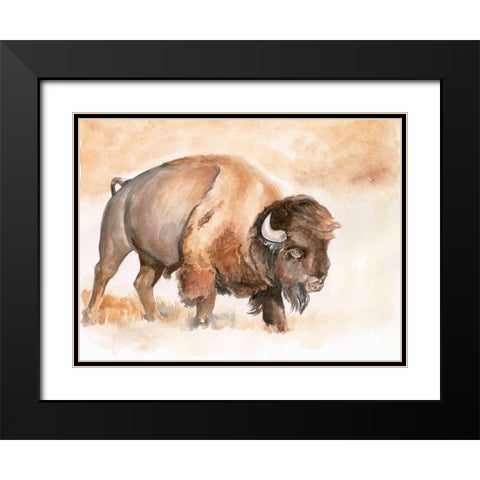 Buffalo Roam II Black Modern Wood Framed Art Print with Double Matting by Parker, Jennifer Paxton