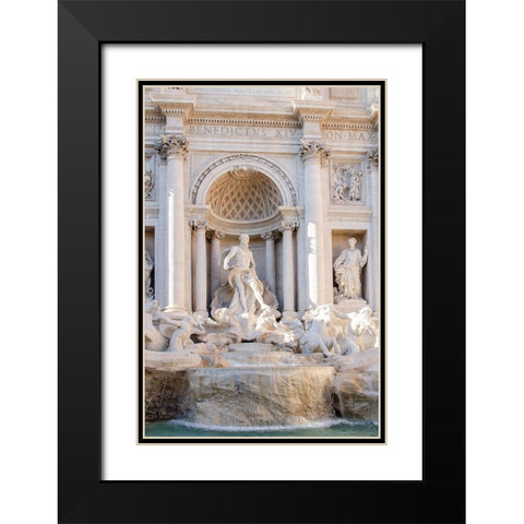 Trevi Fountain in Afternoon Light I Black Modern Wood Framed Art Print with Double Matting by DeNardo, Laura