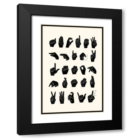 Sign Language I Black Modern Wood Framed Art Print with Double Matting by Scarvey, Emma