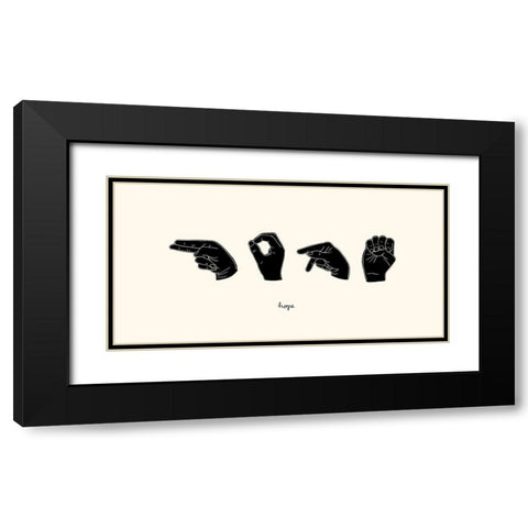 Sign Language II Black Modern Wood Framed Art Print with Double Matting by Scarvey, Emma