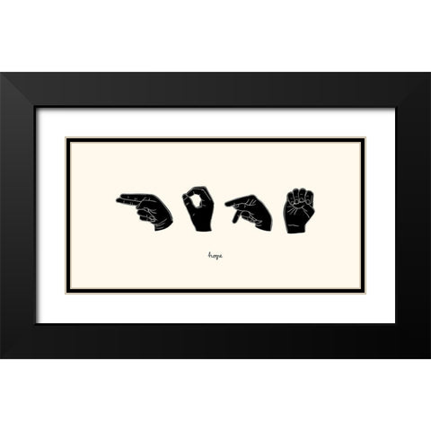 Sign Language II Black Modern Wood Framed Art Print with Double Matting by Scarvey, Emma
