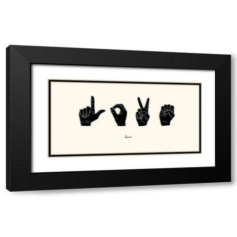 Sign Language IV Black Modern Wood Framed Art Print with Double Matting by Scarvey, Emma